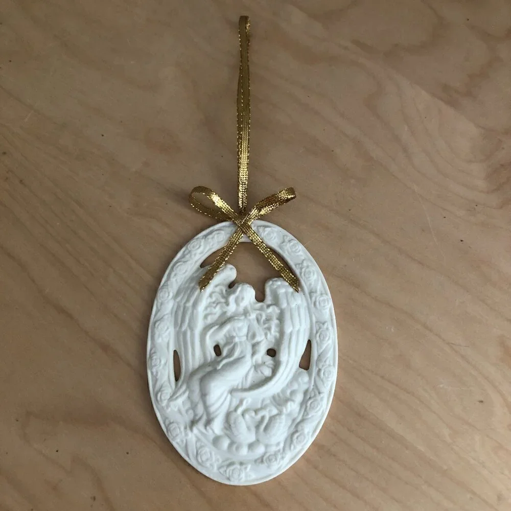 PartyLite Angel of Love Bisque Porcelain Angel Ornament